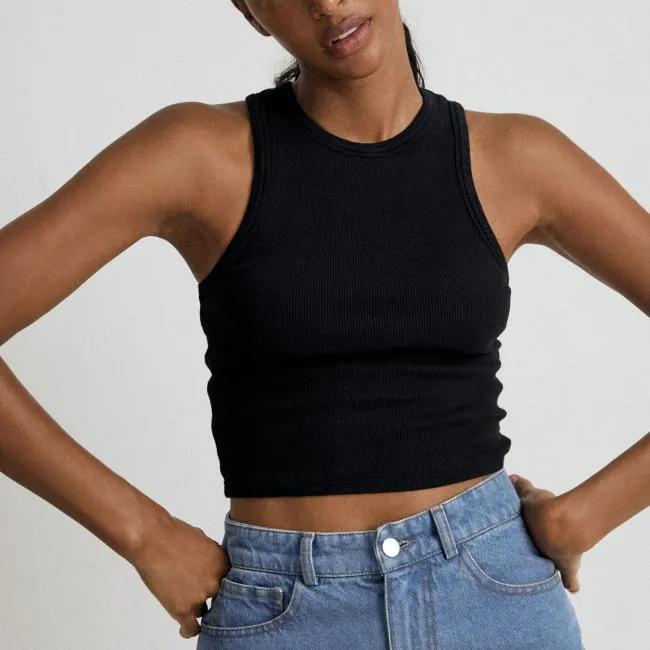 ALOHAS Tops Lift 8211 Black Cotton Top 8211 Women