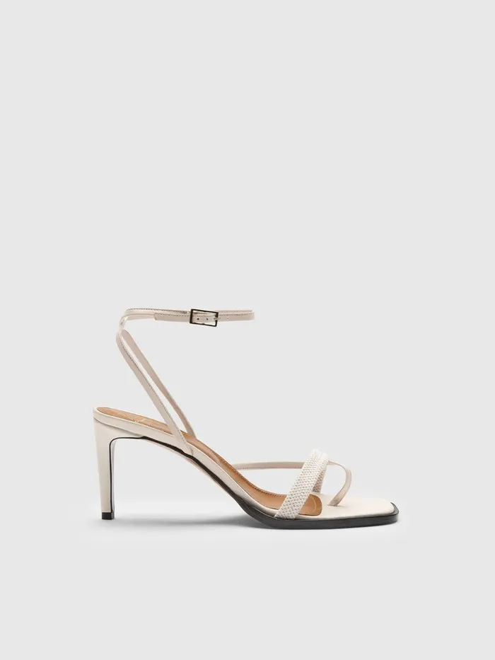 ATP Atelier Sandals Belfiore Linen Nappa Strappy Heeled Sandals Linen 8211 Women
