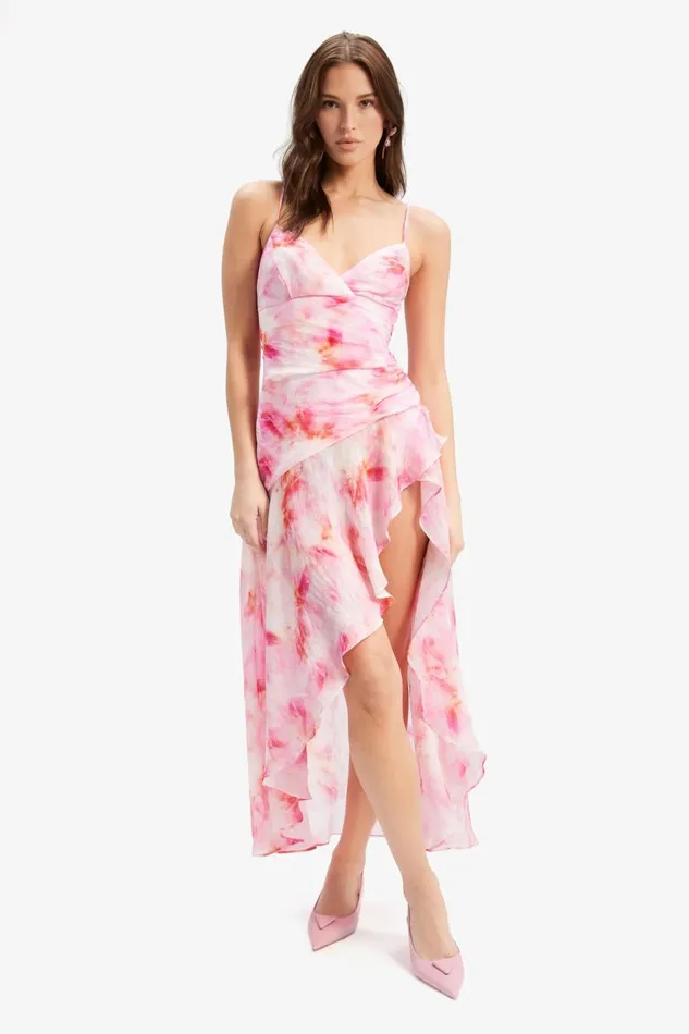 Bardot Day To Night Dresses Sorella Printed Midi Dress In Pink Tie Dye 8211 Women Bardot Day To Night Dresses Sorella Printed Midi Dress In Pink Tie Dye 8211 Women