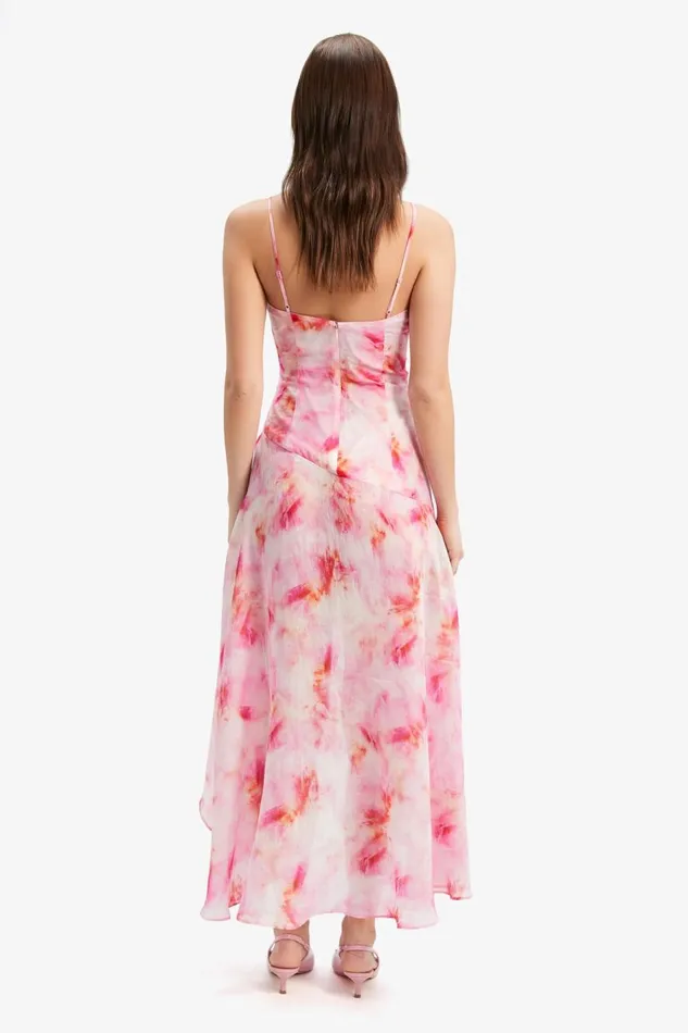 Bardot Day To Night Dresses Sorella Printed Midi Dress In Pink Tie Dye 8211 Women Bardot Day To Night Dresses Sorella Printed Midi Dress In Pink Tie Dye 8211 Women