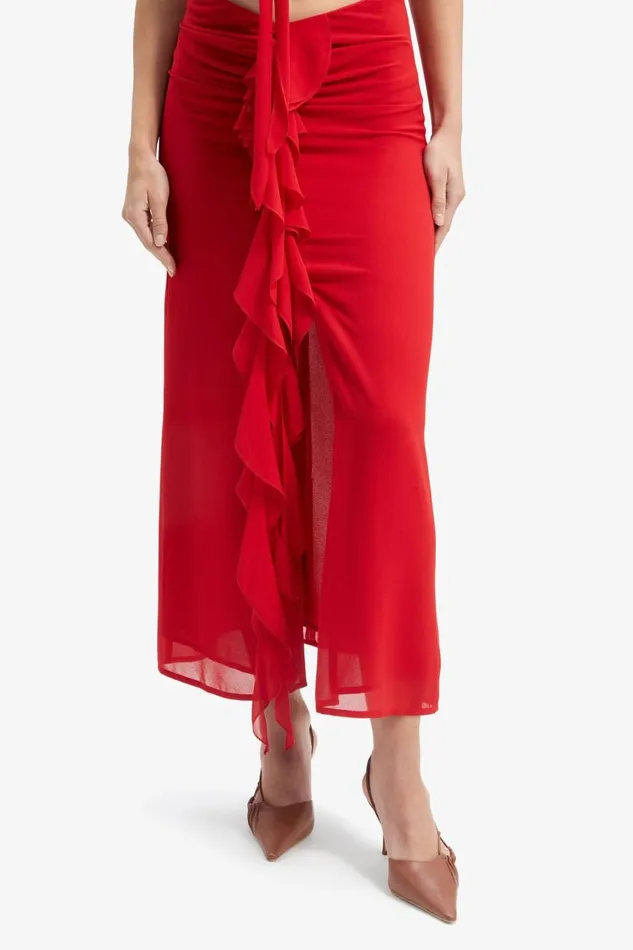 Bardot Skirts Akasha Midi Skirt In Deep Red 8211 Women Bardot Skirts Akasha Midi Skirt In Deep Red 8211 Women