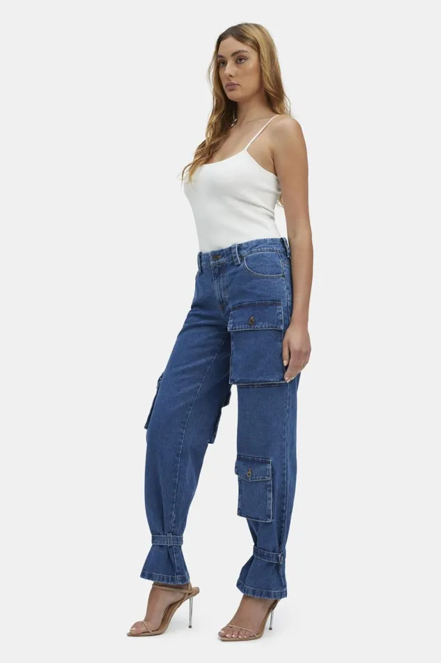 Bardot Straight Jean Denim Cargo Pant In Vintage 8211 Women Bardot Straight Jean Denim Cargo Pant In Vintage 8211 Women