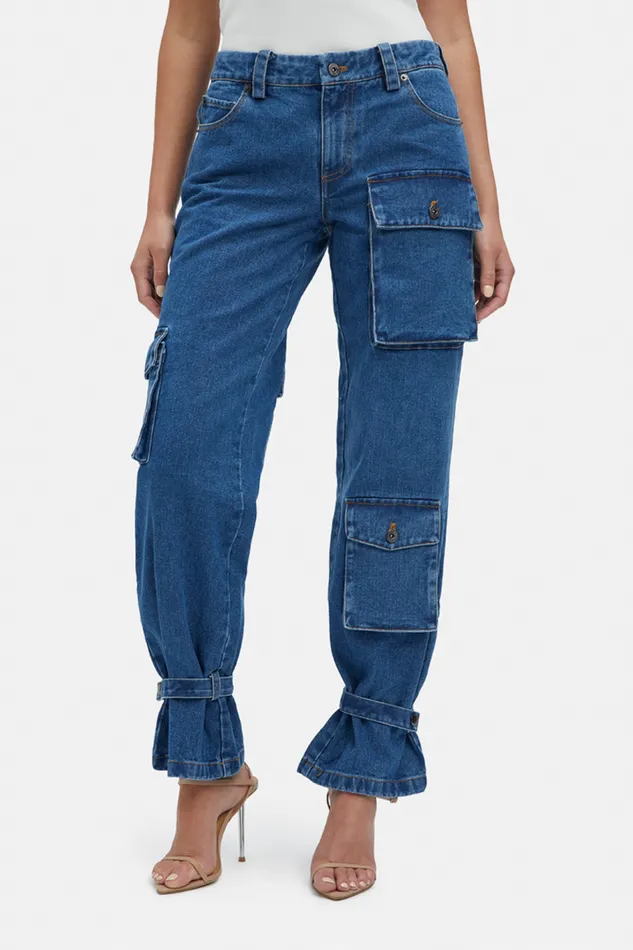 Bardot Straight Jean Denim Cargo Pant In Vintage 8211 Women Bardot Straight Jean Denim Cargo Pant In Vintage 8211 Women