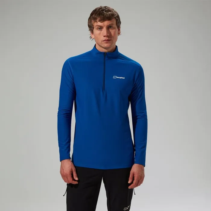 Berghaus TShirts 247 Half Zip Long Sleeve Tech Tee 8211 Blue 8211 Men
