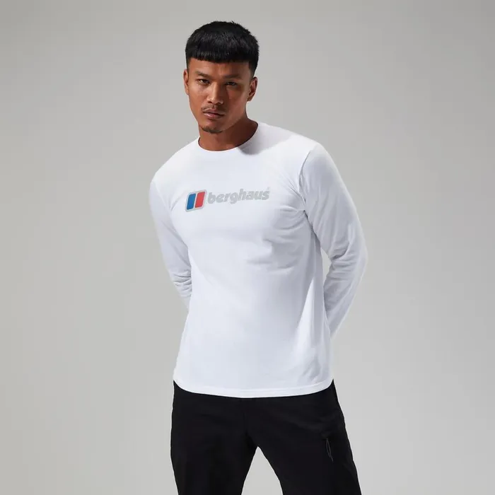 Berghaus TShirts Organic Big Logo Long Sleeve Tee White 8211 Men Berghaus TShirts Organic Big Logo Long Sleeve Tee White 8211 Men