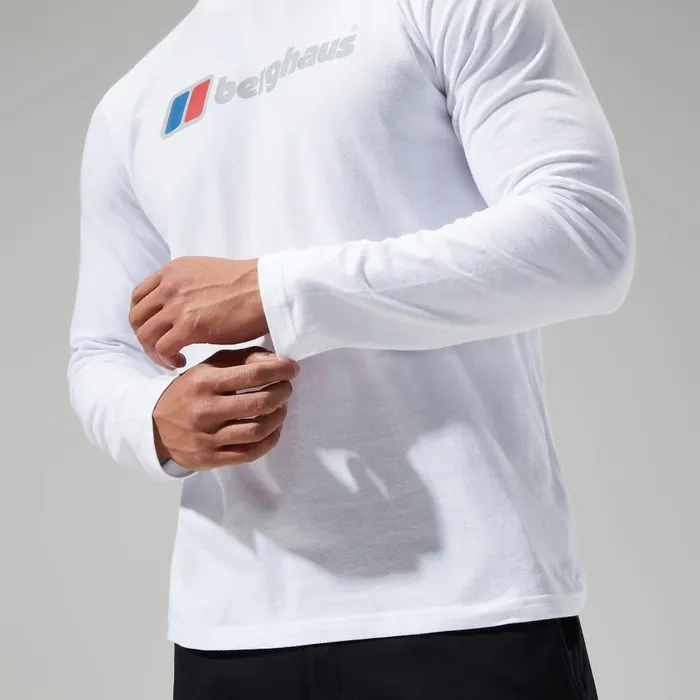 Berghaus TShirts Organic Big Logo Long Sleeve Tee White 8211 Men Berghaus TShirts Organic Big Logo Long Sleeve Tee White 8211 Men