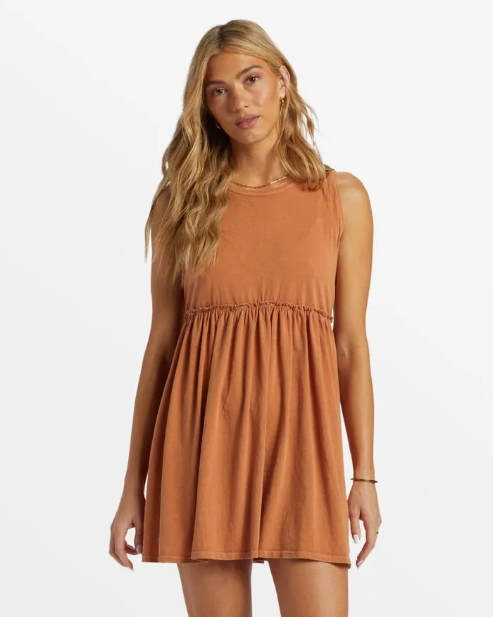 Billabong Dresses Seaside Tank Mini Dress Toffee 8211 Women Billabong Dresses Seaside Tank Mini Dress Toffee 8211 Women