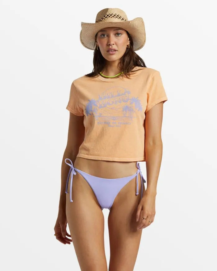 Billabong Graphic Tees and Tanks Hooked On Tropics Cropped TShirt Tangy Peach 8211 Women Billabong Graphic Tees and Tanks Hooked On Tropics Cropped TShirt Tangy Peach 8211 Women