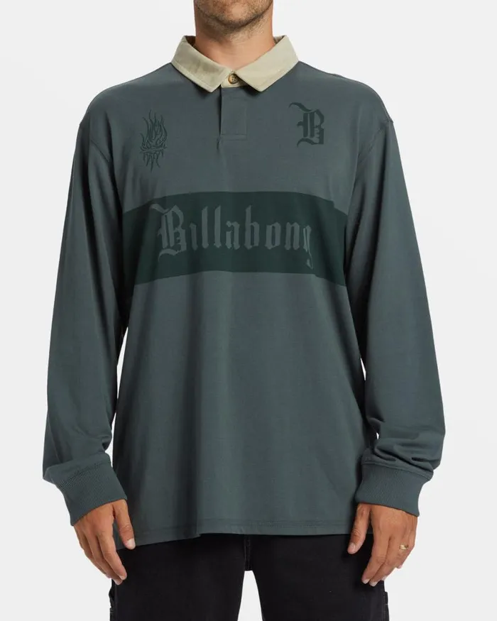 Billabong Shirts Immortal Rugby Long Sleeve Polo Tshirt Slate Green 8211 Men Billabong Shirts Immortal Rugby Long Sleeve Polo Tshirt Slate Green 8211 Men