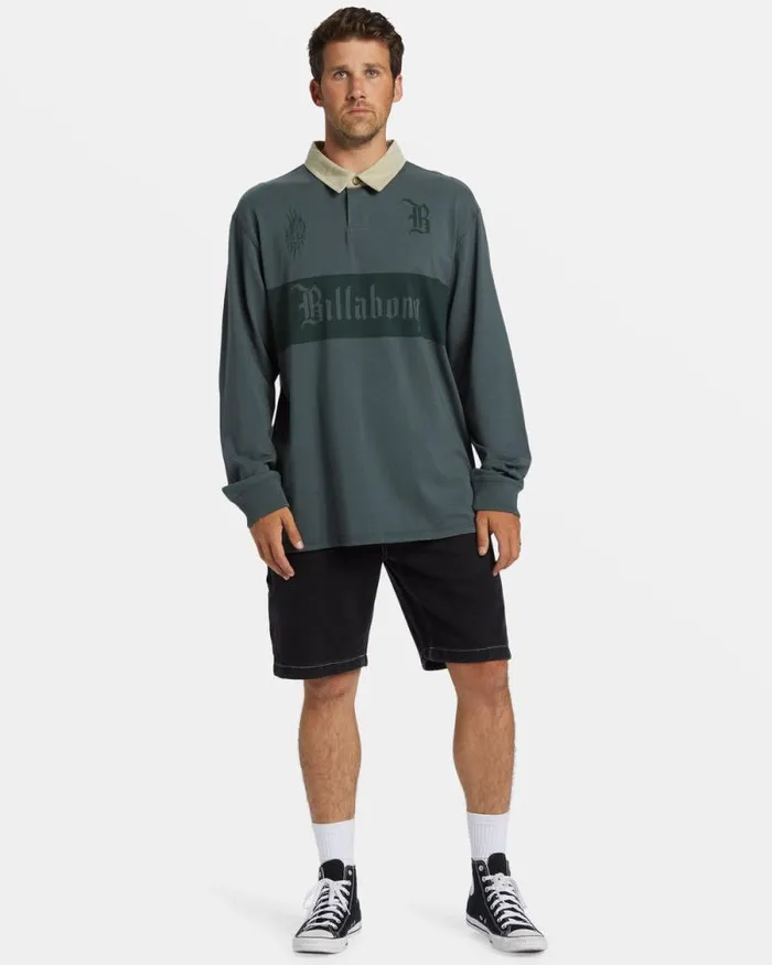 Billabong Shirts Immortal Rugby Long Sleeve Polo Tshirt Slate Green 8211 Men Billabong Shirts Immortal Rugby Long Sleeve Polo Tshirt Slate Green 8211 Men