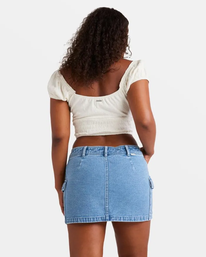 Billabong Skirts Hilary Denim Cargo Skirt Medium Blue Rinse 8211 Women Billabong Skirts Hilary Denim Cargo Skirt Medium Blue Rinse 8211 Women