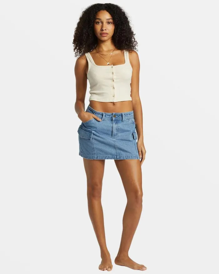 Billabong Skirts Hilary Denim Cargo Skirt Medium Blue Rinse 8211 Women Billabong Skirts Hilary Denim Cargo Skirt Medium Blue Rinse 8211 Women