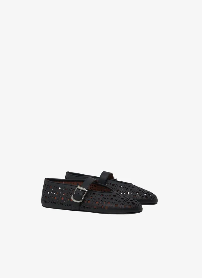 Black BALLET FLATS IN VIENNE LAMBSKIN Women Alaa La Ballerine