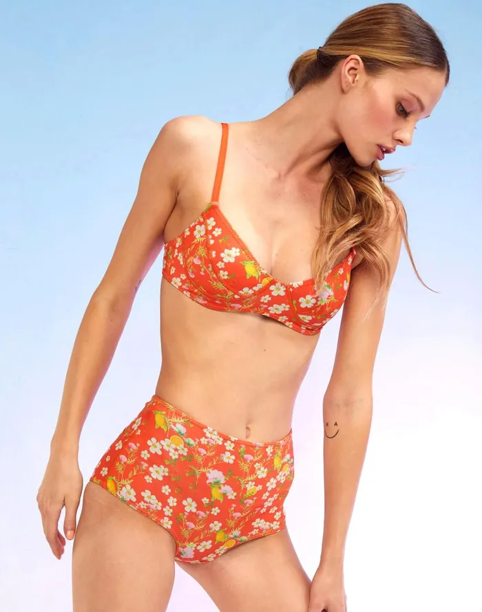 Blossom Neoprene HighWaisted Bikini Bottom 8211 Orgmt Women Cynthia Rowley Surf and Swim