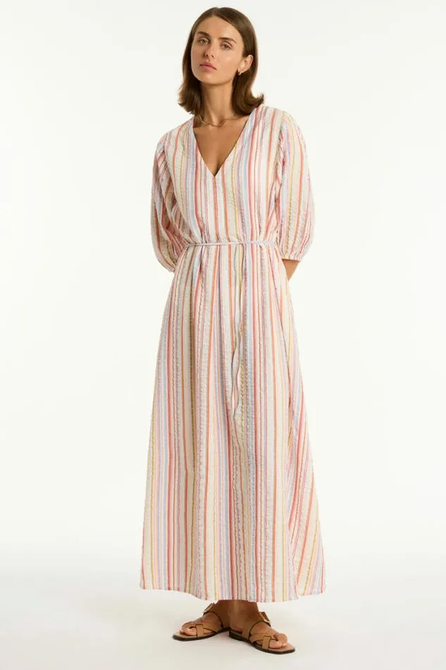 Boho Stripe Long Dress Boho Stripe Women Sea Level Dresses