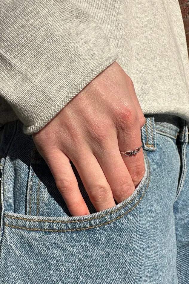 Brandy Melville Jewelry Silver Bow Ring Silver 8211 Women