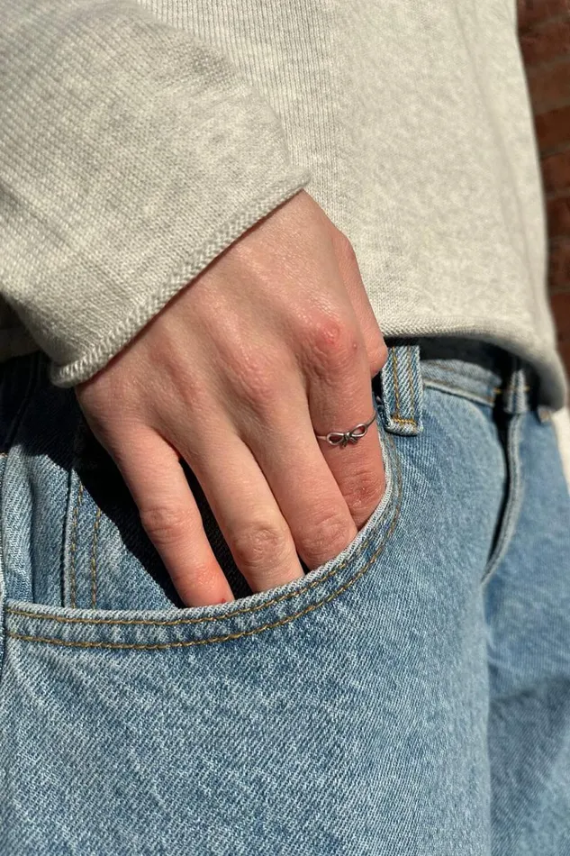 Brandy Melville Jewelry Silver Bow Ring Silver 8211 Women