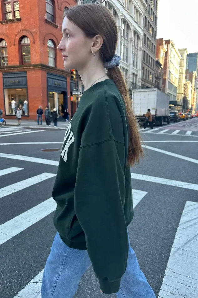 Brandy Melville Sweatpants and Sweatshirts Erica New York Sweatshirt Dark Green 8211 Women