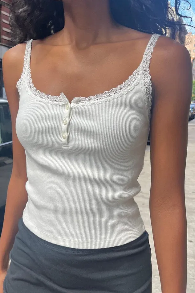 Brandy Melville Tops Amaya Lace Tank Ivory 8211 Women