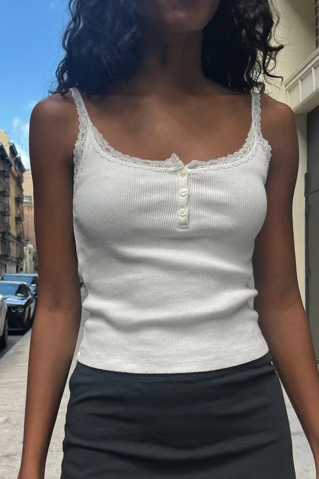 Brandy Melville Tops Amaya Lace Tank Ivory 8211 Women