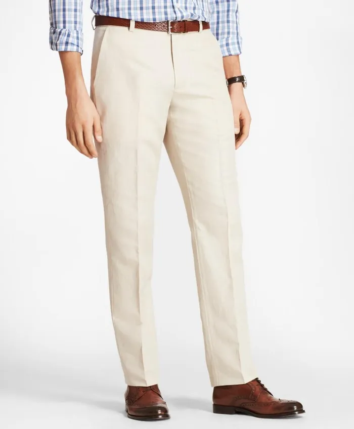 Brooks Brothers Casual Pants Clark Fit Linen And Cotton Chino Pants Oatmeal 8211 Men