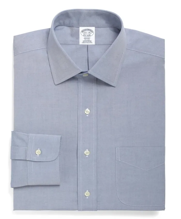 Brooks Brothers Dress Shirts Regent Fitted Dress Shirt NonIron Spread Collar Blue 8211 Men Brooks Brothers Dress Shirts Regent Fitted Dress Shirt NonIron Spread Collar Blue 8211 Men