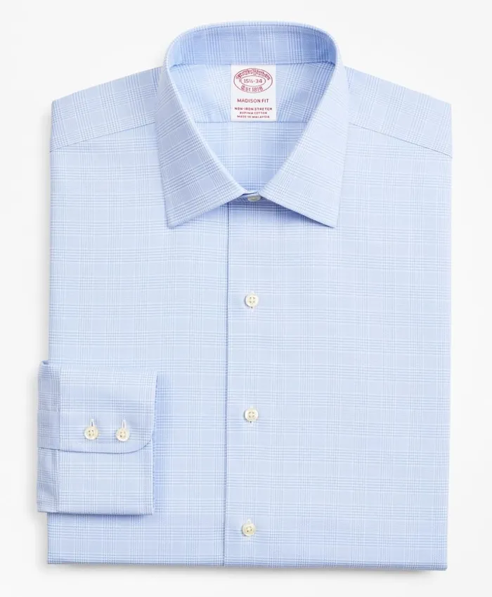 Brooks Brothers Dress Shirts Stretch Madison ClassicFit Dress Shirt NonIron Royal Oxford Ainsley Collar Glen Plaid Light Blue 8211 Men Brooks Brothers Dress Shirts Stretch Madison ClassicFit Dress Shirt NonIron Royal Oxford Ainsley Collar Glen Plaid Light Blue 8211 Men
