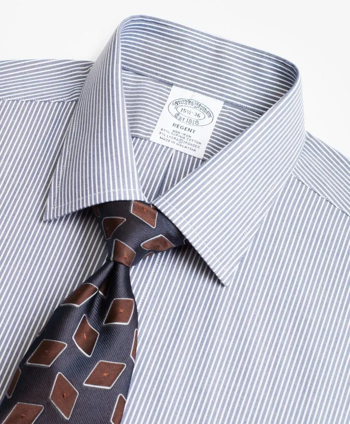 Brooks Brothers Dress Shirts Stretch Regent Fitted Dress Shirt NonIron Narrow Ground Stripe Blue 8211 Men Brooks Brothers Dress Shirts Stretch Regent Fitted Dress Shirt NonIron Narrow Ground Stripe Blue 8211 Men