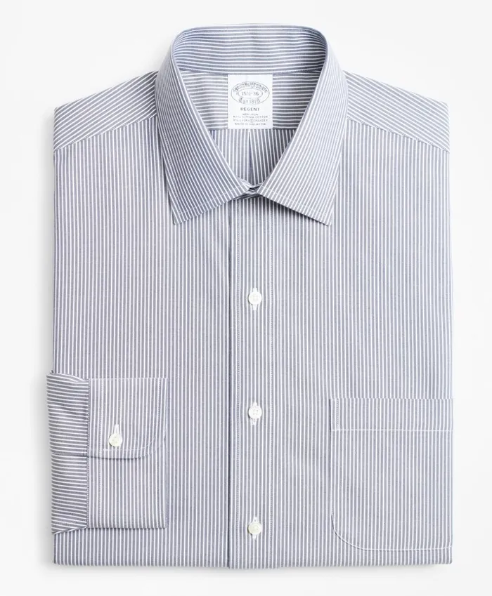 Brooks Brothers Dress Shirts Stretch Regent Fitted Dress Shirt NonIron Narrow Ground Stripe Blue 8211 Men Brooks Brothers Dress Shirts Stretch Regent Fitted Dress Shirt NonIron Narrow Ground Stripe Blue 8211 Men