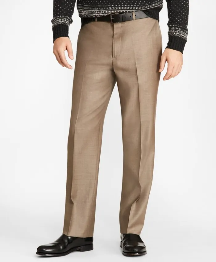 Brooks Brothers Dress Trousers Madison Fit Stretch Wool Trousers Tan 8211 Men