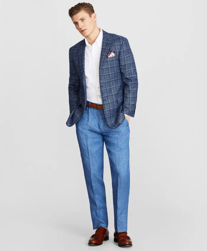 Brooks Brothers Dress Trousers Regent Fit SinglePleat Linen Trousers Blue 8211 Men Brooks Brothers Dress Trousers Regent Fit SinglePleat Linen Trousers Blue 8211 Men