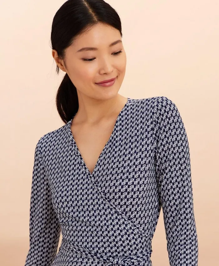 Brooks Brothers Dresses LogoPrint Jersey Wrap Dress Navy 8211 Women Brooks Brothers Dresses LogoPrint Jersey Wrap Dress Navy 8211 Women