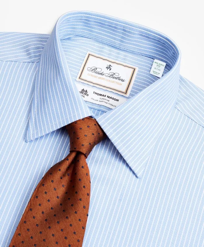Brooks Brothers Luxury Shirts Luxury Collection Milano SlimFit Dress Shirt Franklin Spread Collar Ground Stripe Blue 8211 Men Brooks Brothers Luxury Shirts Luxury Collection Milano SlimFit Dress Shirt Franklin Spread Collar Ground Stripe Blue 8211 Men