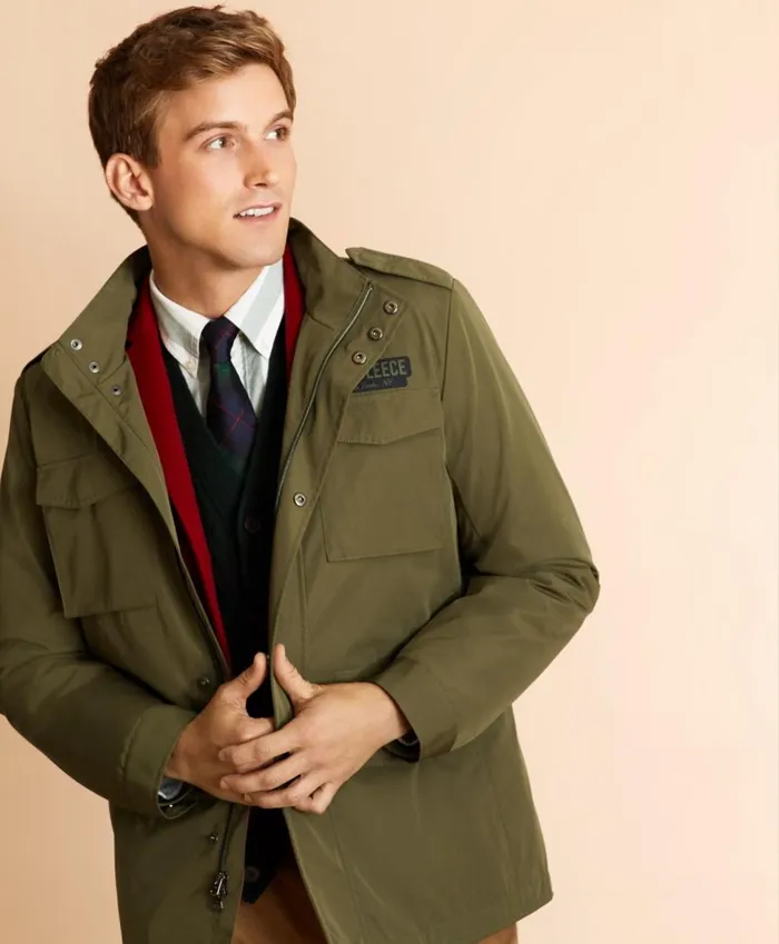 Brooks Brothers Outerwear FourPocket Field Jacket With Removable Vest Ivy Green 8211 Men