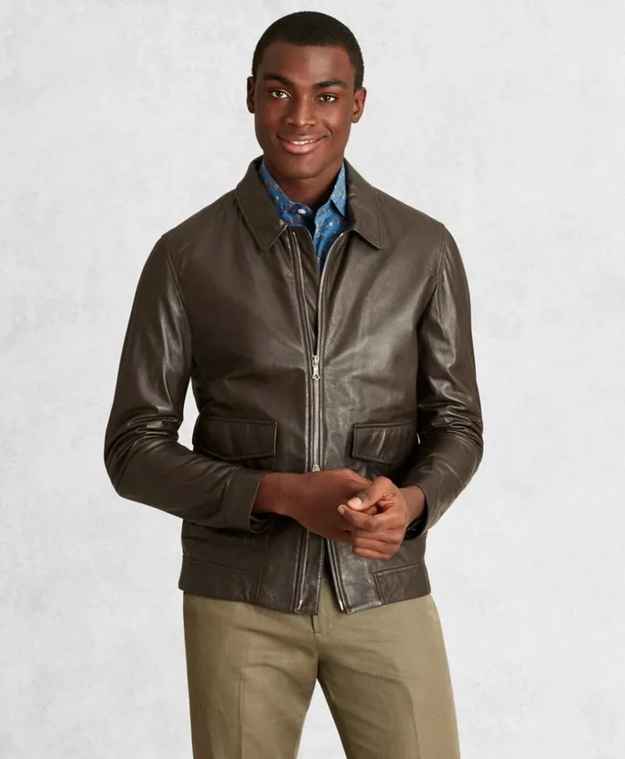 Brooks Brothers Outerwear Golden Fleece Leather Bomber Jacket Brown 8211 Men Brooks Brothers Outerwear Golden Fleece Leather Bomber Jacket Brown 8211 Men