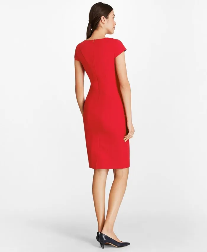 Brooks Brothers Petites Petite StretchWool Twill Sheath Dress Red 8211 Women Brooks Brothers Petites Petite StretchWool Twill Sheath Dress Red 8211 Women