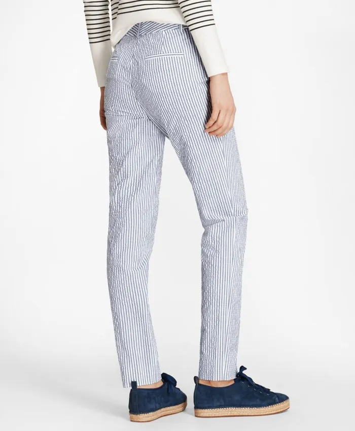 Brooks Brothers Petites Petite Striped Stretch Cotton Seersucker Pants Bluewhite 8211 Women Brooks Brothers Petites Petite Striped Stretch Cotton Seersucker Pants Bluewhite 8211 Women
