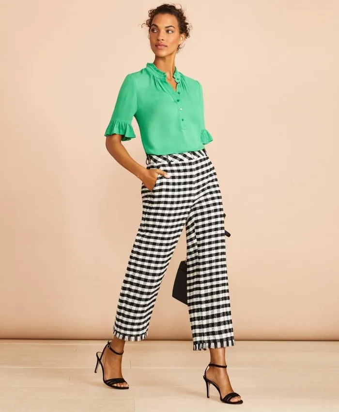 Brooks Brothers Shirts and Tops Crepe Ruffled Blouse Green 8211 Women Brooks Brothers Shirts and Tops Crepe Ruffled Blouse Green 8211 Women