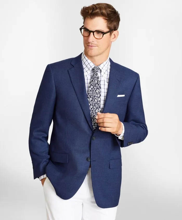 Brooks Brothers Sport Coats and Vests Madison Fit Hopsack Sport Coat Blue 8211 Men