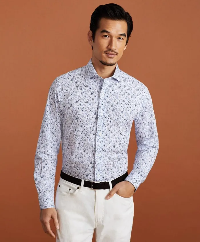 Brooks Brothers Sport Shirts Golden Fleece Regent Fit FlowerPrint Poplin Sport Shirt Whiteblue 8211 Men Brooks Brothers Sport Shirts Golden Fleece Regent Fit FlowerPrint Poplin Sport Shirt Whiteblue 8211 Men