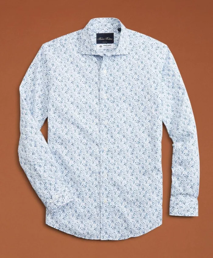 Brooks Brothers Sport Shirts Golden Fleece Regent Fit FlowerPrint Poplin Sport Shirt Whiteblue 8211 Men Brooks Brothers Sport Shirts Golden Fleece Regent Fit FlowerPrint Poplin Sport Shirt Whiteblue 8211 Men