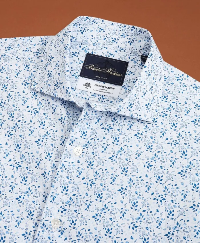 Brooks Brothers Sport Shirts Golden Fleece Regent Fit FlowerPrint Poplin Sport Shirt Whiteblue 8211 Men Brooks Brothers Sport Shirts Golden Fleece Regent Fit FlowerPrint Poplin Sport Shirt Whiteblue 8211 Men