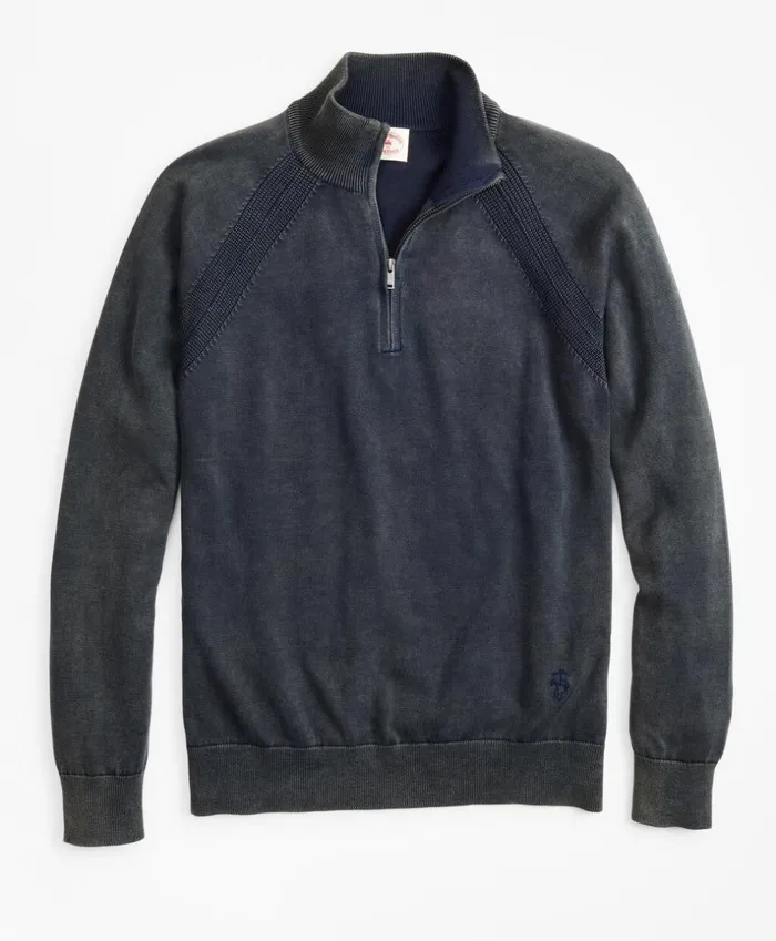 Brooks Brothers Sweaters Acid Wash HalfZip Sweater Navy 8211 Men Brooks Brothers Sweaters Acid Wash HalfZip Sweater Navy 8211 Men
