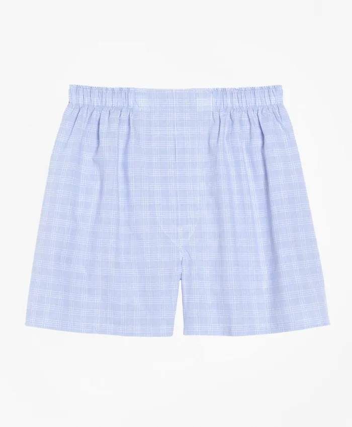 Brooks Brothers Underwear and Socks Traditional Fit Glen Plaid Boxers Blue 8211 Men
