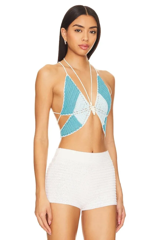 Butterfly Love Top Teal and Light Blue Women Lovers and Friends Tops