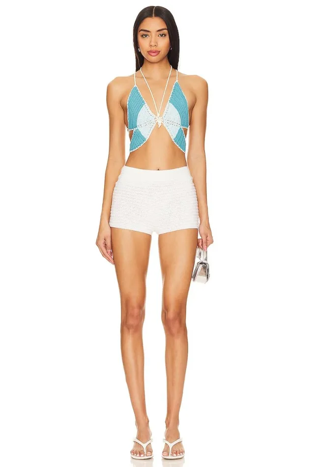 Butterfly Love Top Teal and Light Blue Women Lovers and Friends Tops