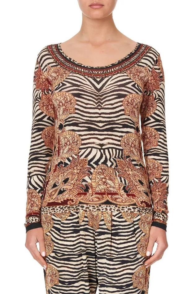 Camilla Tees Women Long Sleeve Fitted Top Wild Fire