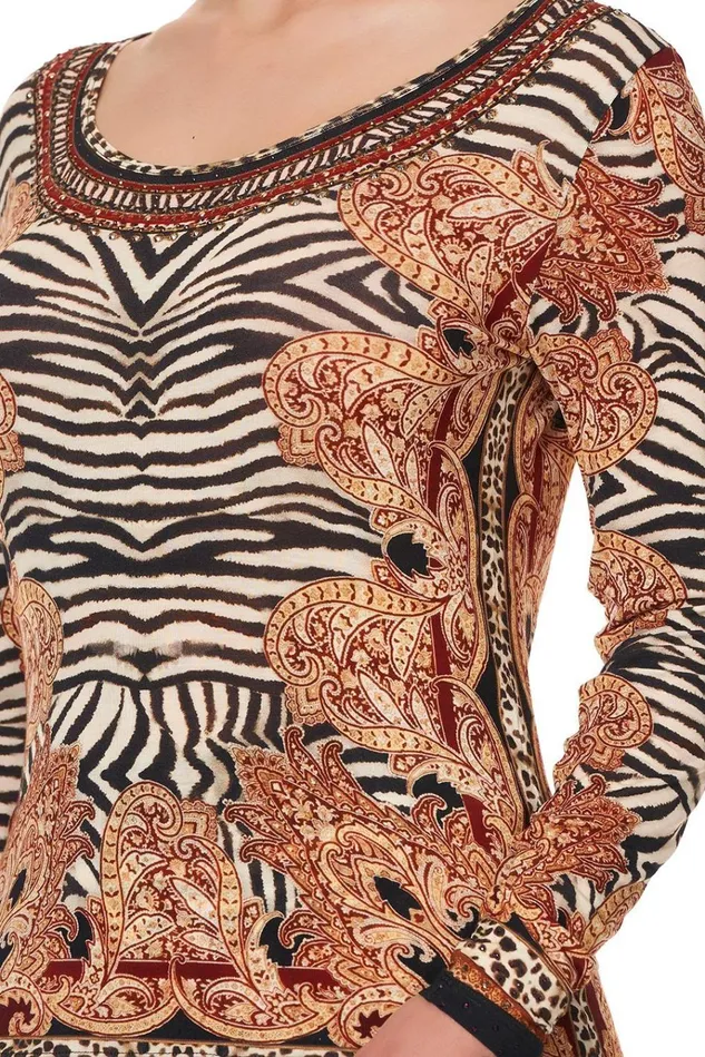 Camilla Tees Women Long Sleeve Fitted Top Wild Fire