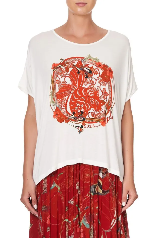 Camilla Tees Women Loose Fit Round Neck Tee Forbidden Fruit