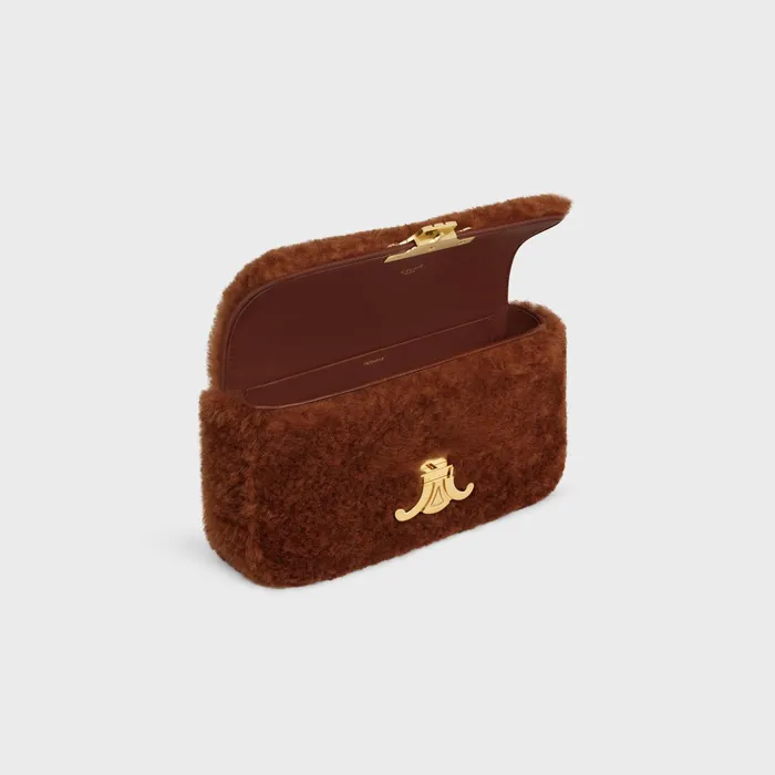 Chain Shoulder Bag Claude In Shearling Fox Red Women CELINE CLAUDE Chain Shoulder Bag Claude In Shearling Fox Red Women CELINE CLAUDE